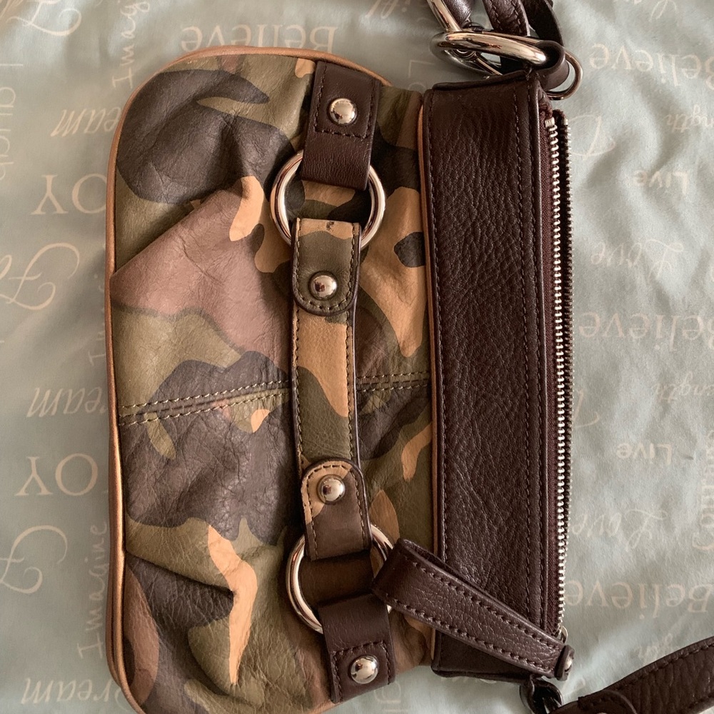 B.Makowsky Camo Leather Crossbody